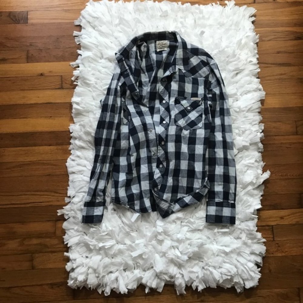 ? % cotton Lucky Brand plaid/flannel shirt